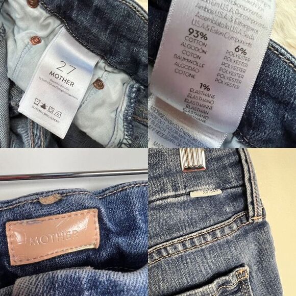 Mother Looker Ankle Fray Skinny Jeans in Girl Crush Raw Hem women’s size 27 - Picture 8 of 15